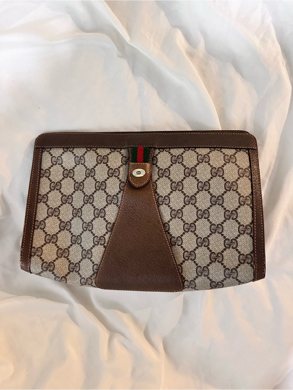 Gucci Brown GG Supreme Canvas clutch - Picture 1 of 6